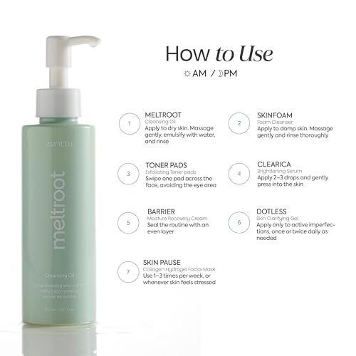 korean Skin Care Kit Zen Balance, 6 Step Routine for Sensitive and Oily Skin with 4 Hydrogel Masks, Complete kit skincare AM/PM Routine with Targeted Spot Treatment - Image 4