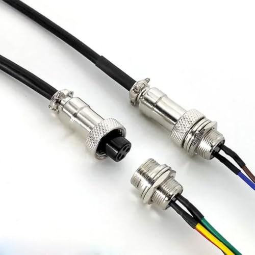 Conector GX12 M12 macho a macho de 6 pines con cable soldado de 20cm 5