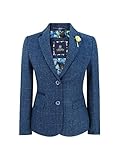 House Of Cavani Damensakko Marineblau Blau Tweed Design 1920s Stil Vintage