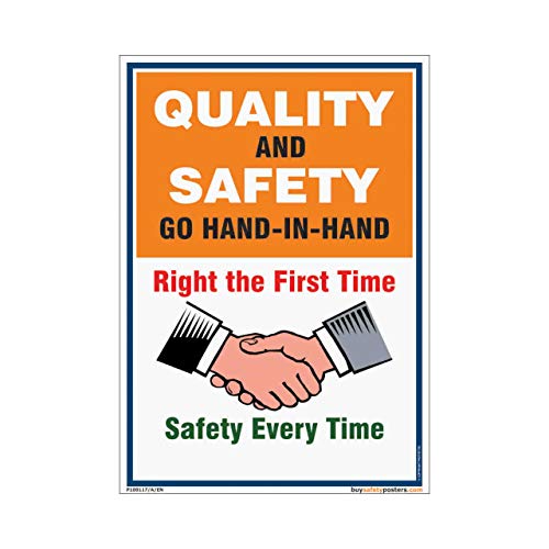 Quality And Safety Poster In English PVC Sticker (A4, 8 inch X 12 inch, Multicolor)