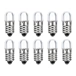 sourcing map 12V/0.04A E10 Mini LED Light Bulbs, 10Pcs Miniature Screw Bulbs Flashlight Bulbs for Scientific Experiment Lighting DIY Accessories, Warm White Light
