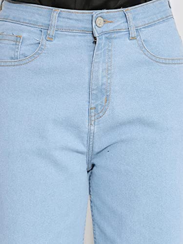 Image of KOTTY Women's High Rise Cotton Lycra Blend Ankle Length Relaxed Fit Jeans