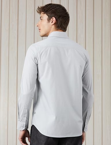 Image of Amazon Brand - Symbol Men's Solid Slim Fit Cotton Casual Shirt | Plain | Full Sleeve | Summer (Available in Plus Sizes)