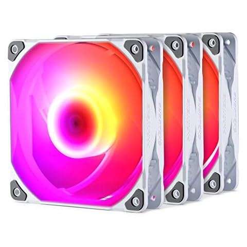 Phanteks M25-140 D-RGB Fan, High-Airflow Radiator Performance, PWM Control up to 1800RPM, ARGB/DRGB Lighting, Daisy-Chain Cable, White, 3 Pack Cover