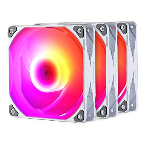 Image of Phanteks SK 120mm PWM Fan DRGB 3 Pack Case Fan /Cooler - White - PH-F120SK DRGB PWM WT01 3P