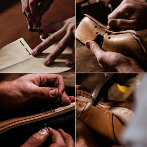 Sawbehind Mens Boots, Handmade Leather Cushioned Insole Slip-Resistant Outsole, Lace-Up Casual Work Footwear Durable for Daily Wear4