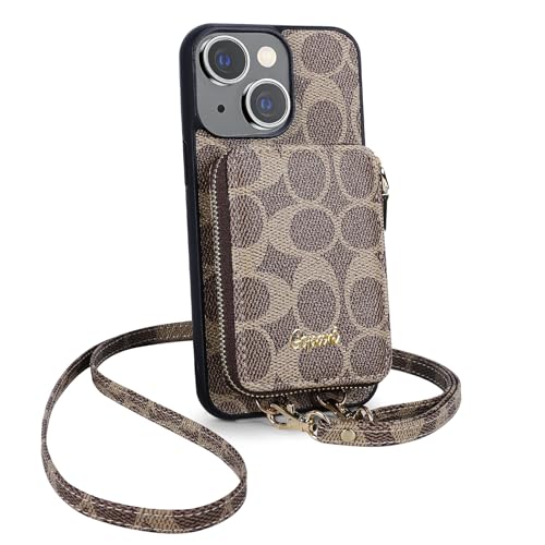 gopart for iPhone Wallet Case, Zipper Crossbody Case with Wrist Strap Card Holder Protective Cover...