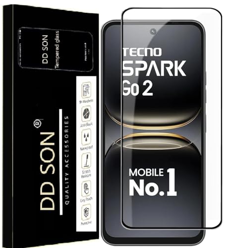 Image of DD SON Premium Tempered Glass Screen Protector Guard Compatible For Tecno Spark Go 2 5G / Tecno Spark Go 1 5G (6.67 Inch, Pack of 1) | Edge to Edge Coverage With Easy to installation kit for Smartphone