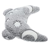 BUGUUYO -Shaped Neck Pillow for Dogs Cats Half-Moon Design Glowing Stars Soft Supportive Pet Cushion Easy- Removable Cover for Sleep Relaxation