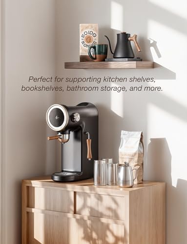 BATODA 6” Solid Steel Floating Shelf Bracket (4 pcs) - Blind Shelf Supports - Hidden Brackets for Floating Wood Shelves - Wall Mounted Support for DIY - Shelving Mounting Hardware Included