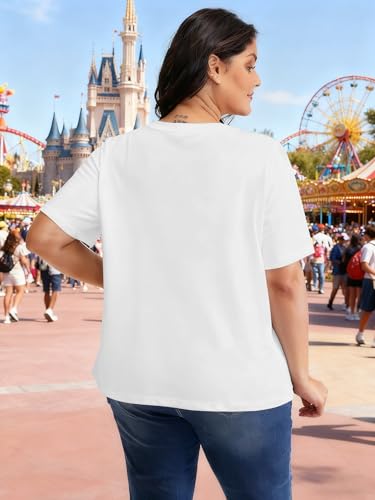 Image of NANYUAYA Plus Size Magic Shirts for Women Castle Kingdom Graphic Magical T Shirt Cute Holiday Princess Tee Vacation Tops
