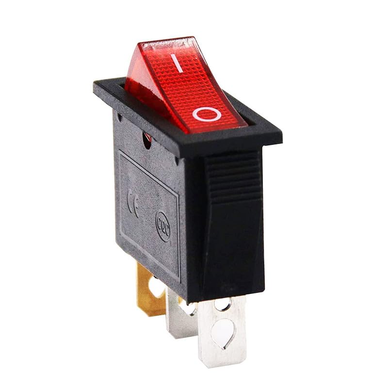 AASHIE N HOMES SPST On-Off Boat Rocker Switch 10A/250V 15A/125V UL VDE Red Light Indicator (PACK OF 5) (B0DBF6NMHL) Amazon Price History, Amazon Price Tracker