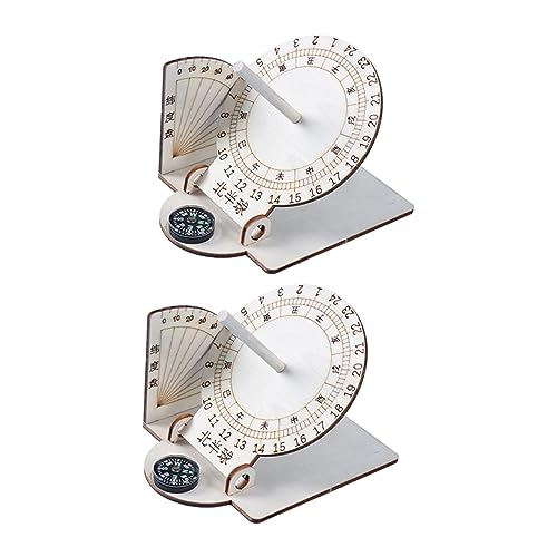 Alasum 2pcs Scientific Sundial Model Creative Equatorial Sundial Clock for Boys and Girls Educational Experiments and Ancient Timekeeping