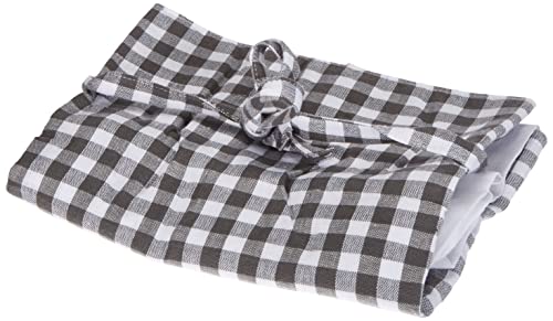 Soleil d'Ocre Brise-bise 45x90 cm Vichy Gris, 100% Coton, 45 x 90 cm