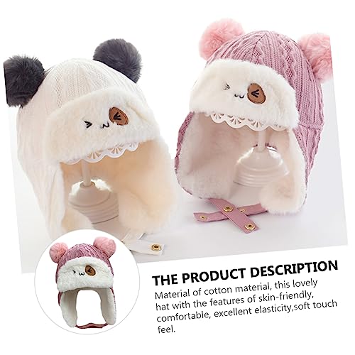 VANZACK Thickened Thunder Cap Boys and Girls Bonnet Boy Winter Hat Pink Hat Girls Cotton Earflap Winter Headwear2