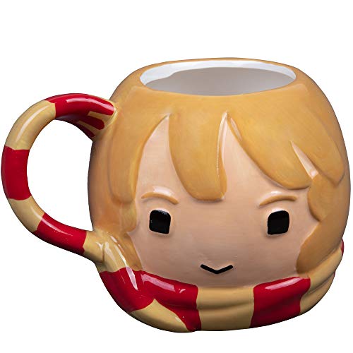 Harry Potter Hermione Granger Coffee Mug, 24 oz - Cute Chibi Design with Gryffindor Scarf Handle - Officially Licensed - Book & Movie Gift for Kids, Teens, Adults