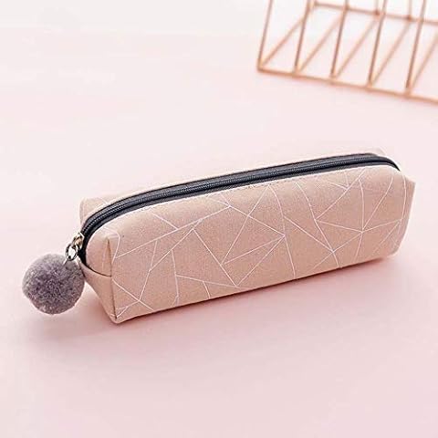 HOMIXES Cute Stylish Pen Pencil Case Large Capacity Zipper Stationery Pouch Makeup Cosmetic Bag School Organizer, 2pcs/Pink Cover