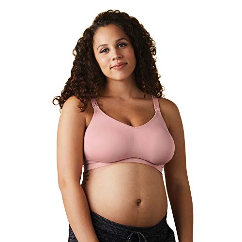 BRAVADO! DESIGNS Full Cup Body Silk Seamless Wireless Maternity & Nursing Bra | Dusted Peony | M