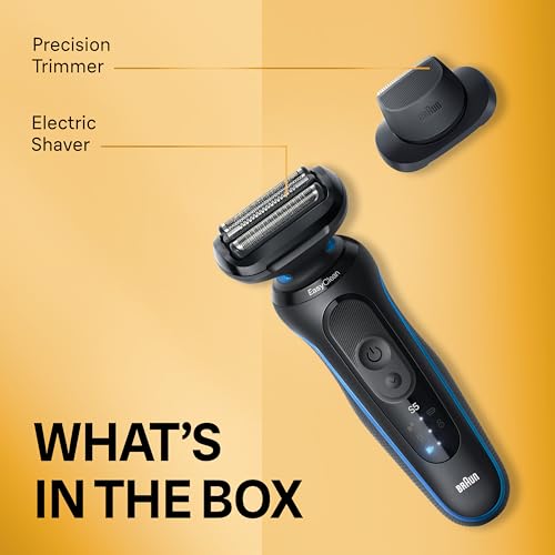 Image of Braun Electric Shaver for Men, Series 5 5118s, Waterproof, Wet & Dry Shave, Turbo Shaving Mode, Foil Shaver with Precision Trimmer, Battery Powered, 50 Minute Battery Runtime