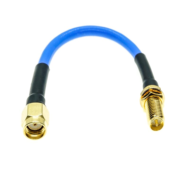 RP-SMA Female nut Bulkhead to RP-SMA Male Connector RG405 RG-405 Semi Flexible Coaxial Cable 0.086" Blue - (Color: 6M)