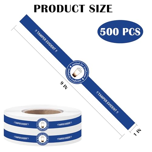 Autocollants inviolables pour couvercles de boisson opercule bleu 22,9cm x500