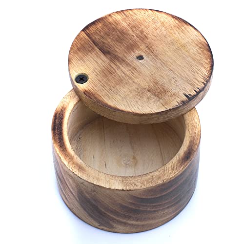 The Great Indian Bazaar Beautiful Handmade Decorative Mango Wood Sugar Bowl with Lid for Salt Spice Herb Loose Leaf Tea Storage Table Countertop Container Novelty Home & Kitchen - Image 2
