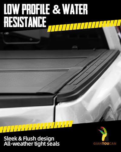 Image of Low-pro Hard Top Tri Fold Tonneau Cover compitable with 2019-2023 Ford Ranger(Inclu Raptor) 5ft(61 inch) Bed