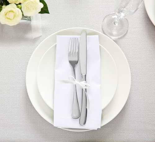 Utopia Kitchen Stoffservietten [12er Pack, Weiß] 46x46 cm Waschbare Tischservietten für Hotel, Mittagessen, Restaurant, Hochzeiten… – Ansicht 4