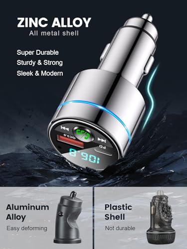 image for RIWUSI FM Transmitter for Bluetooth 5.3, [All-Metal] PD 30W & QC3.0 18