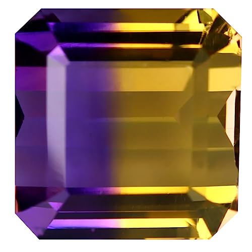 Amétrine naturelle 13.22 ct pierre précieuse violette et jaune 13x13 mm pour bijoux