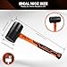 HORUSDY 16oz Durable Rubber Mallet Hammer with Fiberglass Handle, Non-Marring Blow Tool for Flooring, Tent Stakes, Woodworking, and Camping, Non-Slip Grip