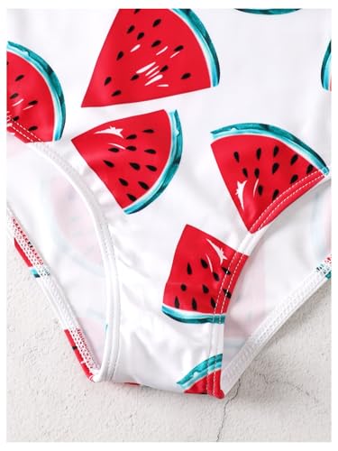 Image of Milumia Girl Watermelon One Piece Swimsuit Cute Criss Cross Back Bathing Suit Beachwear