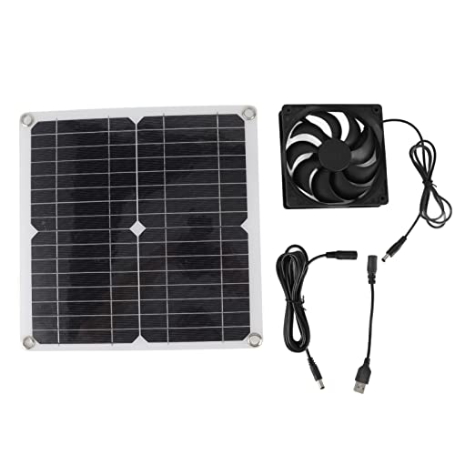 12 -W -Lüfterkit mit Leichtem und Tragbarem Solarpanel mit USB -Ausgang, Einfach zu Installieren für Autos, Wohnmobile, Boote, Haushaltsgeräte, Motorräder