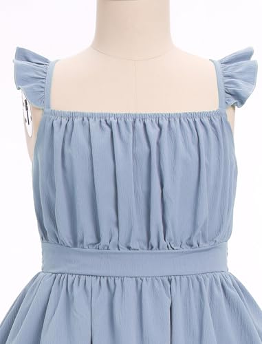 Girl Ruffle Smocked Prom Dress Teen Graduation HOCO Midi Clothes Tween Summer Birthday Promotion Junior Pageant Dress4