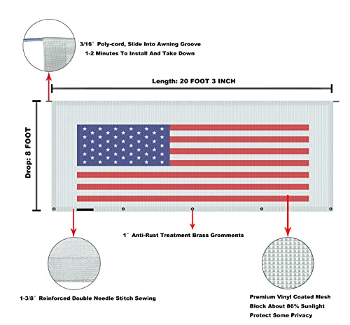 Image of RV Awning Mesh Sun Shade Screen for Motorhome Camper Trailer Sunshade