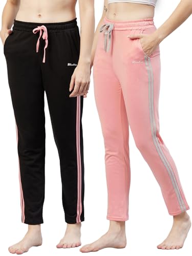 Image of BLINKIN Women Cotton Stribed Casual Style Pyjamas|Lowers With 2 Side Pockets : Ideal For Night Wear & Comfort Wear - The Ultimate Relaxed Fit Track Pants (Combo-608)
