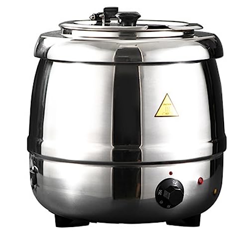 電子温かいスープポット業務用断熱電気加熱恒温スープポットカフェテリアホテル 10L 鋳鉄ステンレス鋼スープポット 10L、13L 食品スープウォーマー 業務用ステンレス製 業務用電気スープウォーマー 温度調節機能付き レストランや大家族向け スープポット