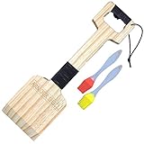 Armour Shell Cedar Wood Grill Scraper, BBQ Brush Scrubber, All-Natural Family Safe for Men