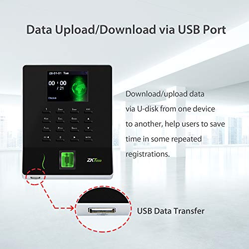 Image of ZKTeco WL20 Fingerprint Attendance Machine | Biometric Time & Attendance Terminal with Wi-Fi & USB Connectivity