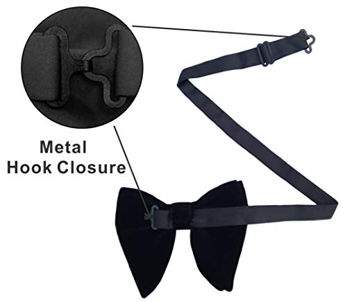 Justar Men's Velvet Bow Ties Pre-Tied Oversized Bowtie Formal Tuxedo Butterfly Big Bowties (Green) #TOP2