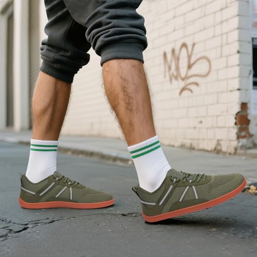 Image of Men's Barefoot Wide Toe Box Shoes Zero Drop Sole Walking Tennis Shoes Comfortable Non Slip Minimalist Shoes Gym Cross Trainer Workout Trail Running Sneakers
