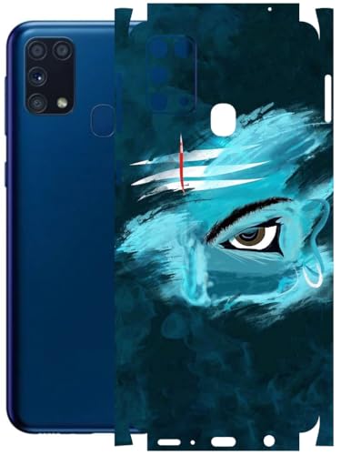 Image of AtOdds - Full Body Back Screen Guard Protector Film - Lamination Wrap Skin Sticker Compatible with Samsung Galaxy M31 | Scratchproof Matte Finish (Mahadev)