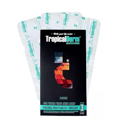 Filme Cicatrizante TropicalDerm Personal 3 Folhas 10x20cm Tatuagem Profissional