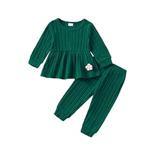 Mioglrie Toddler Baby Girl Clothes Fall Winter Outfits Infant Girl Sweatshirt Top 6 9 12 18 24 Months 2T 3T Pants Set