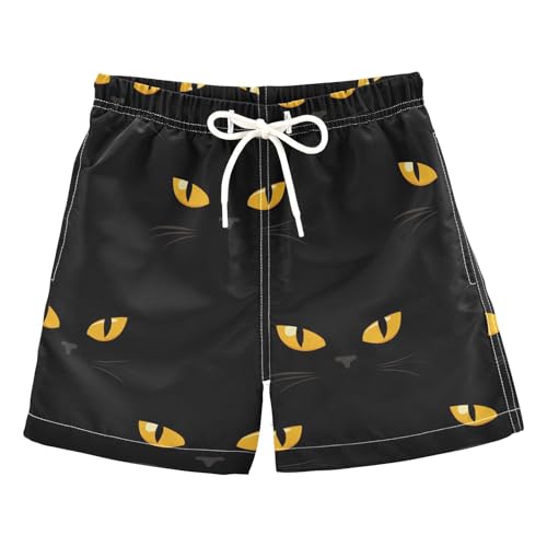 susiyo Boys Swim Trunks Yellow Cat Eyes Toddler Swim Shorts Quick Dry Beach Board Shorts Little Boy Bathing Suits Swimwear