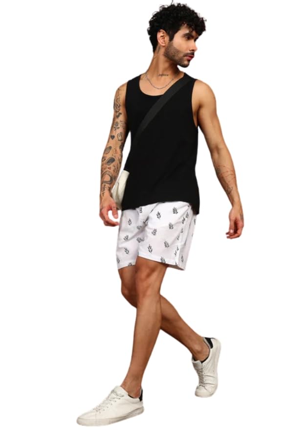 Leaf Whisper Linen Blend Shorts for Women – Relaxed Fit Summer Lounge Shorts, Comfortable Elastic High Waist Pull-On Shorts with Pockets-picture-10