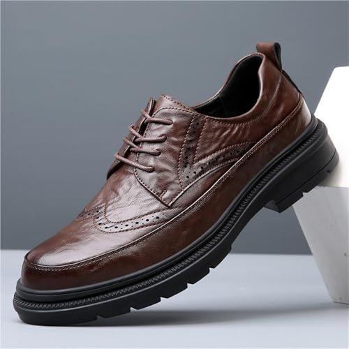 Men's Genuine Leather Brogues Spring Breathable British Style Business Casual Wedding Dress Shoes Versatile Footwear2