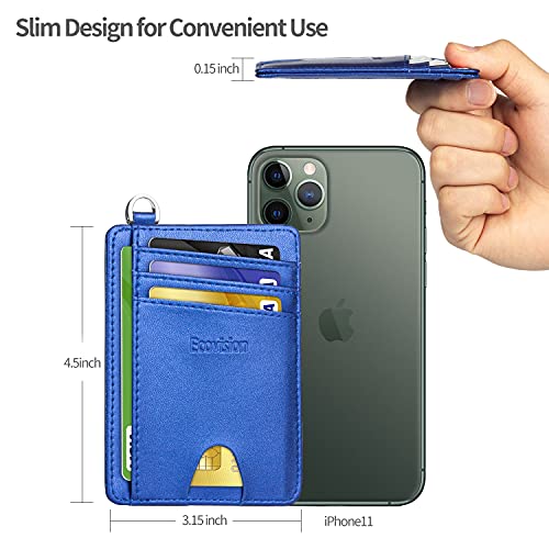 Image of Slim Minimalist Front Pocket Wallet, RFID Blocking Credit Card Holder Wallet with Detachable D-Shackle for Men Women