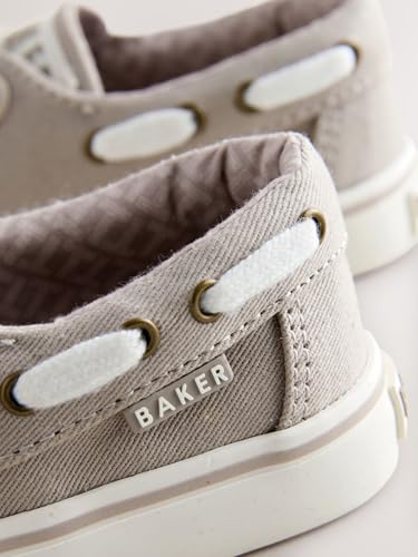 Chaussures bateau en toile grège garçon confortables et légères