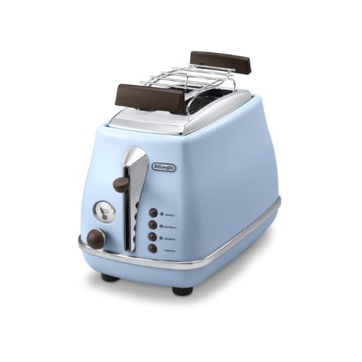 DeLonghi Icona Vintage Tostadora, 900 W, 2 rebanadas, acero Inoxidable, azul